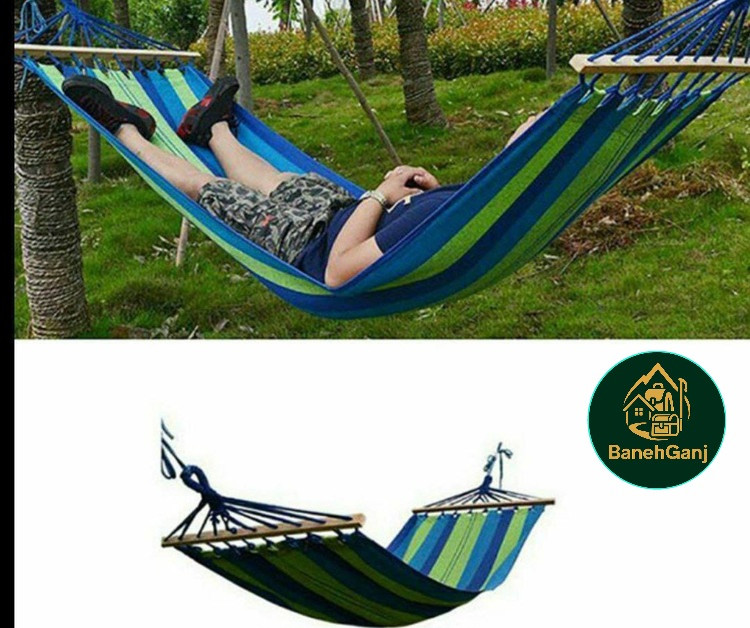 تخت آویز و ننو یک نفره چوبدار