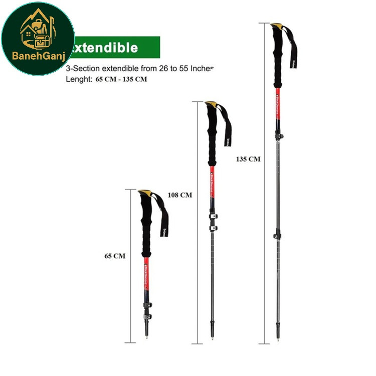 عصای کوهنوردی Black Diamond (کلیپس فلزی) مدل Air Carbon