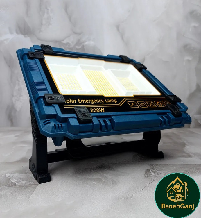 چراغ پروژکتور شارژی خورشیدی 200 وات W8109-1