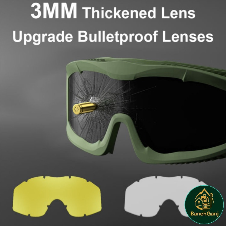 عینک تاکتیکال بالستیک ۳ لنز طوفان