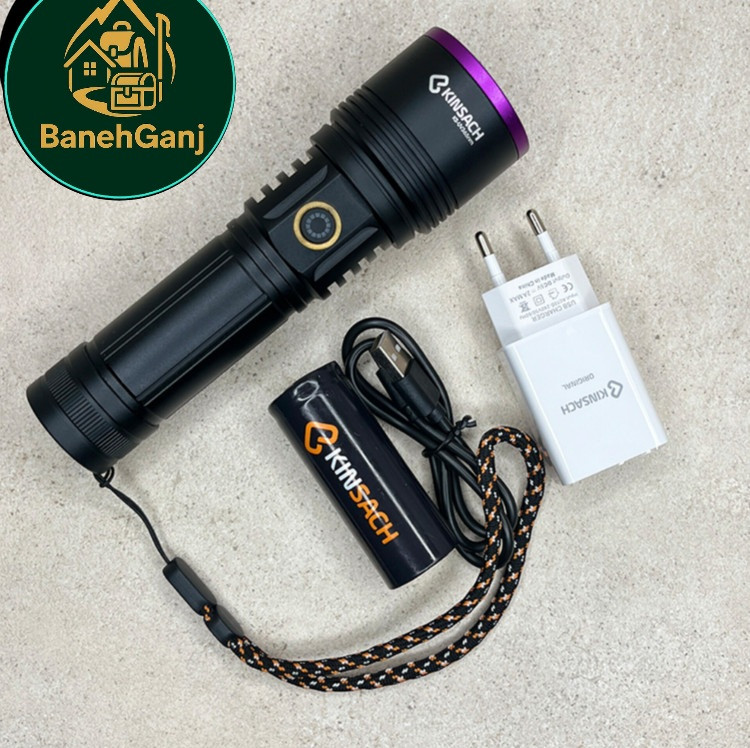 چراغ قوه یووی UV کینساچ مدل KS-UV365nm پاوربانک دار