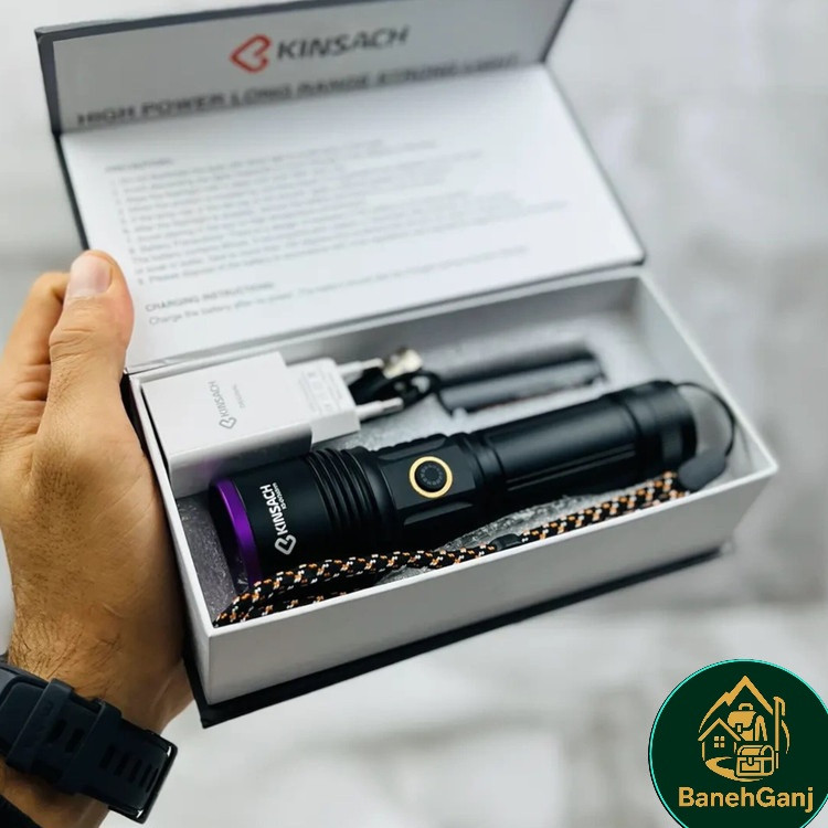 چراغ قوه یووی UV کینساچ مدل KS-UV365nm پاوربانک دار